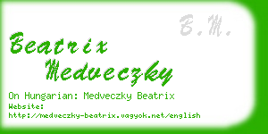 beatrix medveczky business card